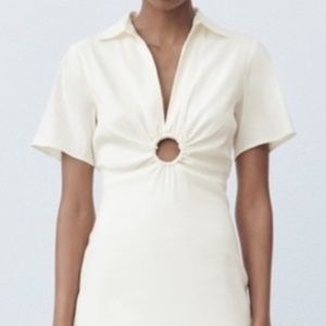 Zara Off White Collared Dress- Medium- Never Worn